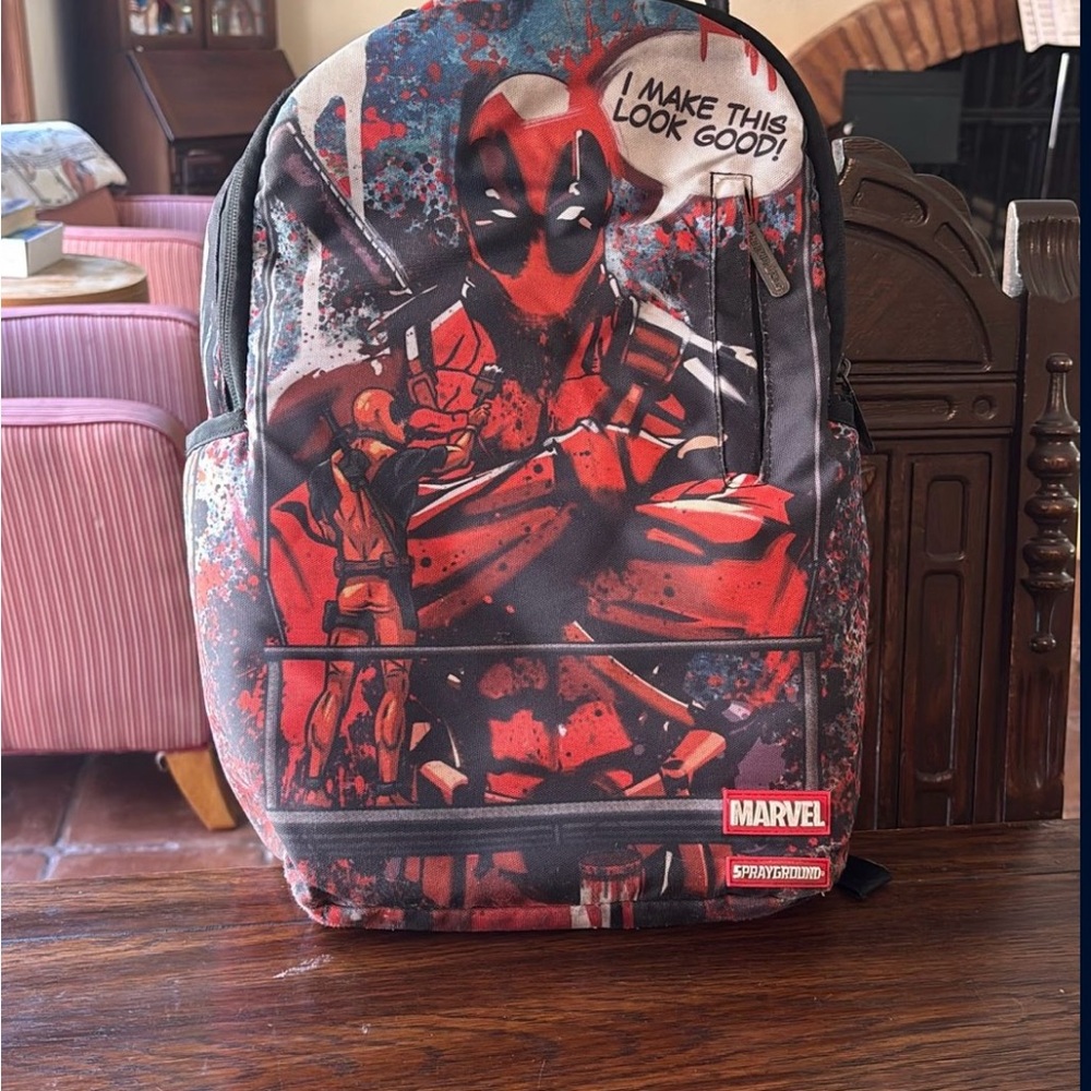 Sprayground Marvel Deadpool Graphic Backpack - Red and Black
